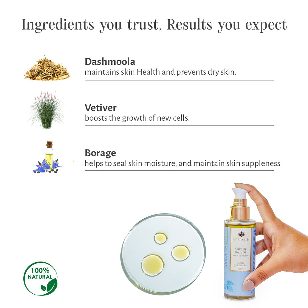Vanity Wagon | Buy Shankara Calming Body Oil with Vetiver and Cardamon