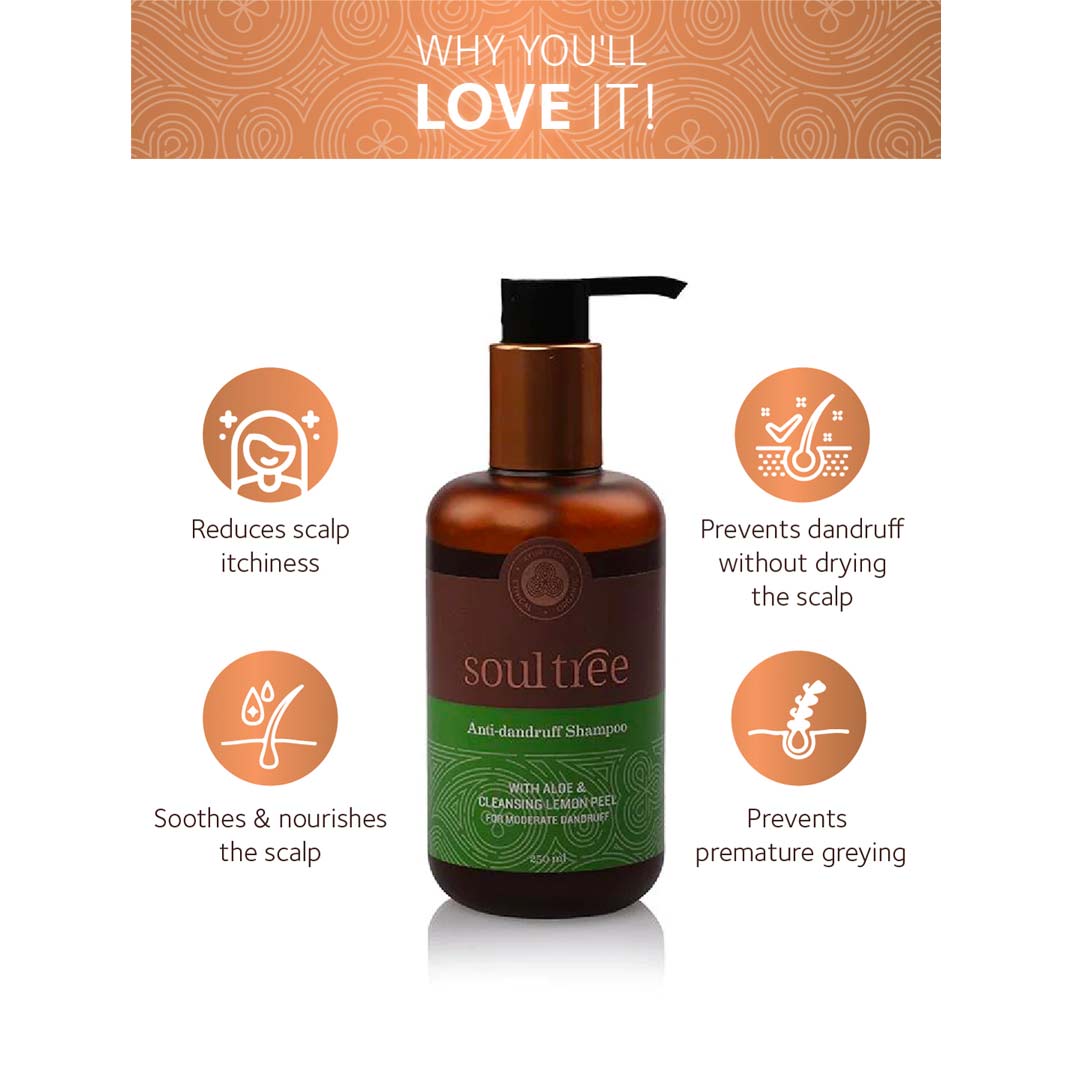 Vanity Wagon | Buy SoulTree Anti-Dandruff Shampoo with Aloe & Cleansing Lemon Peel