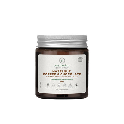 Vanity Wagon | Buy Juicy Chemistry Organic Hydrating Scrub/ Mask for Dry and Mature Skin with Hazelnut, Coffee and Chocolate