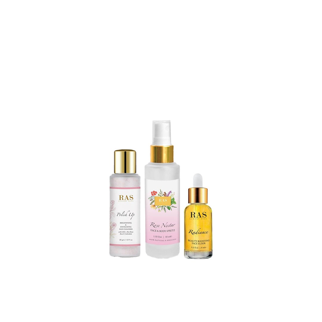 Vanity Wagon l Buy RAS Luxury Oils Radiant Skin : Cleanse Tone & Moisturise Trio, Set Of 3