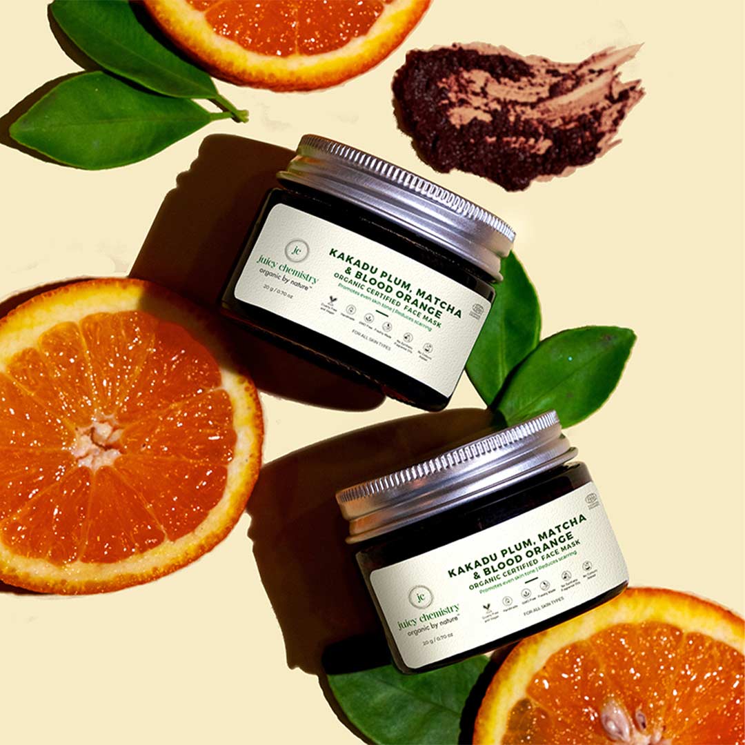 Vanity Wagon | Buy Juicy Chemistry Organic Hydrating Face Mask for Sun Damaged and Sensitive Skin with Kakadu Plum, Matcha and Blood Orange