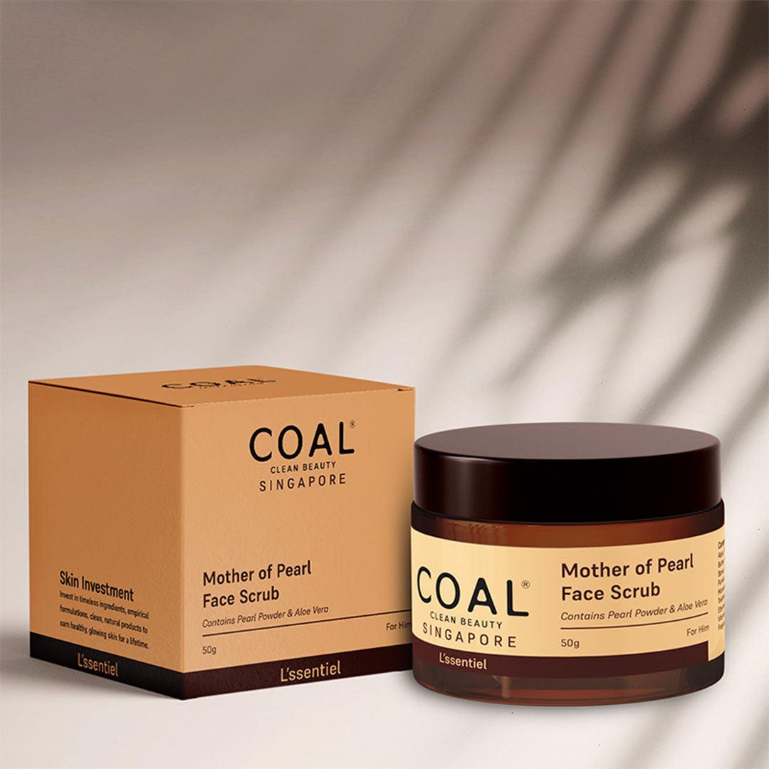 Vanity Wagon | Buy COAL Clean Beauty Mother of Pearl Face Scrub with Aloe Vera for Him