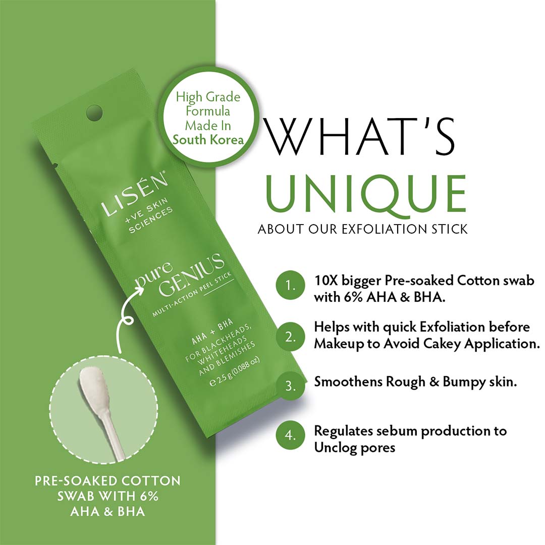 LISEN Pure Genius Multi - Action Peel Stick with AHA & BHA