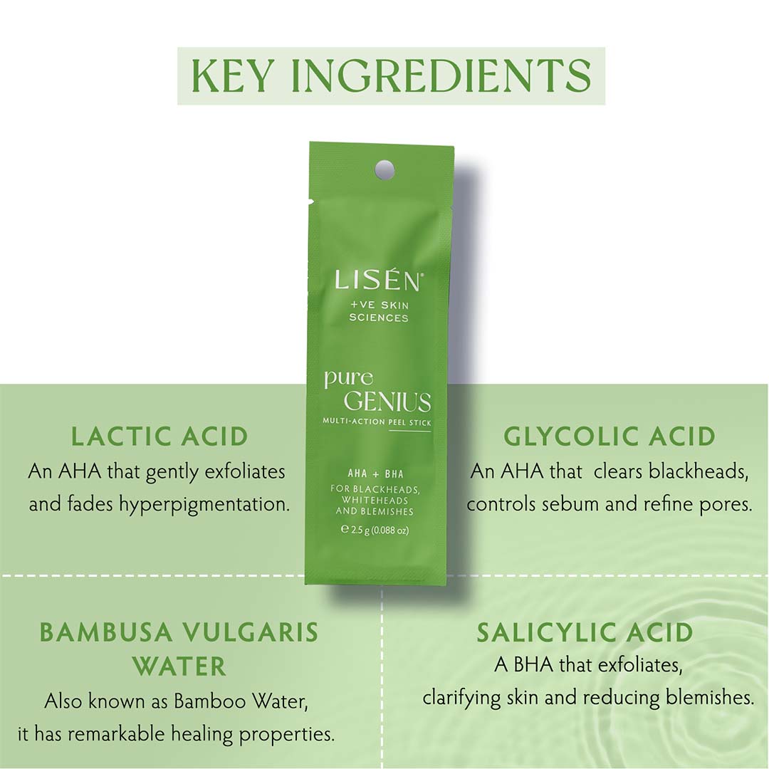 LISEN Pure Genius Multi - Action Peel Stick with AHA & BHA
