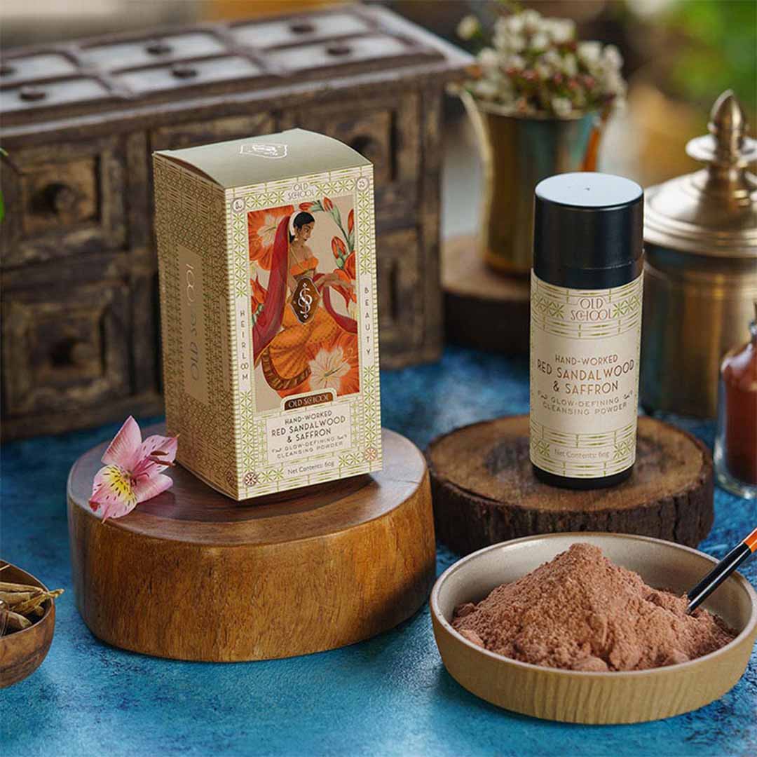 Vanity Wagon | Buy Old School Rituals Hand-Worked Red Sandalwood & Saffron Glow-Defining Cleansing Powder