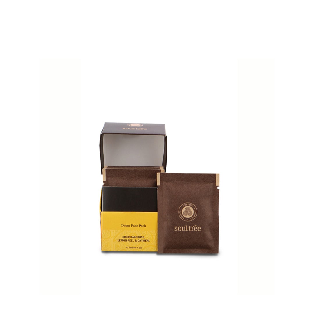 Vanity Wagon | Buy SoulTree Ayurvedic Detan Face Pack with Mountain Rose, Lemon Peel & Oatmeal