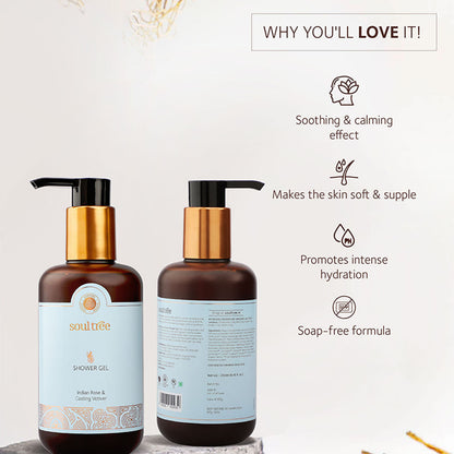 SoulTree Indian Rose & Cooling Vetiver Shower Gel
